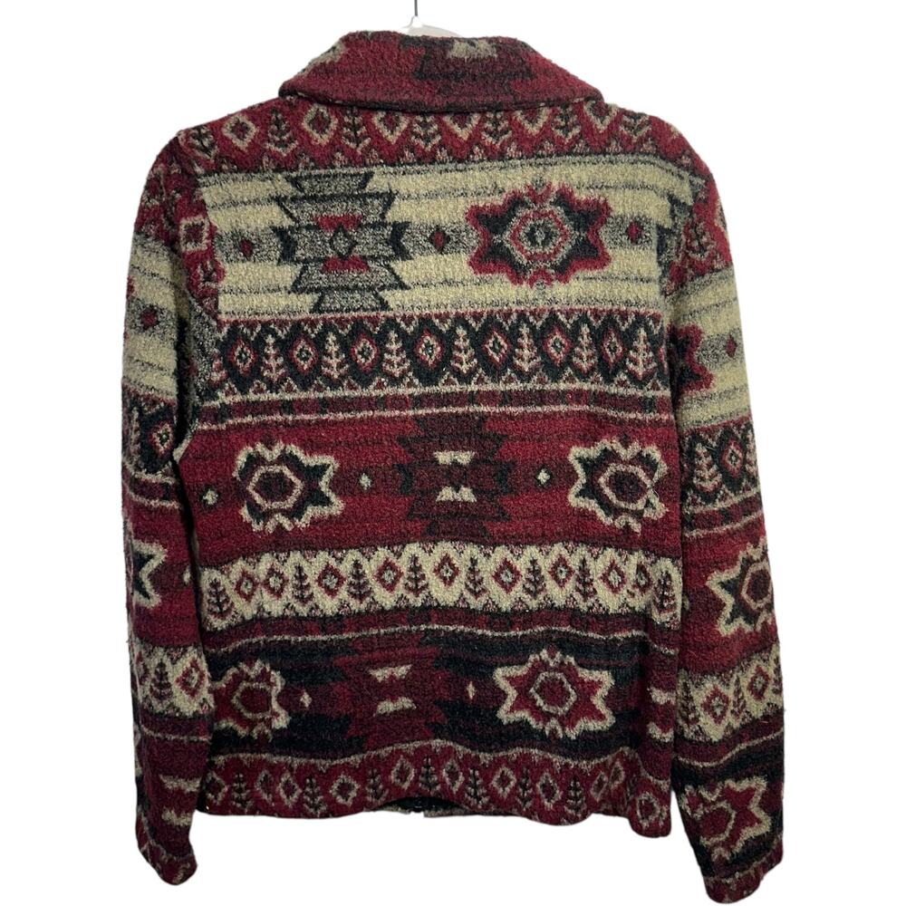 Bear Ridge Outfitters Wool Blend Fleece Full Zip Jacket Womens M Aztec Western - Picture 2 of 9